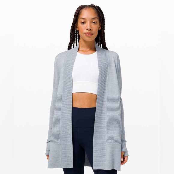 lululemon athletica Sweaters - Lululemon Sit In Lotus Wrap in Heathered Chambray